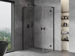Mexen Mist-H L Duo cabine de douche battante gauche 110 x 90 cm, transparent, noir - 8A5L-110L-090P-70-00* Cabine De Douche