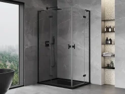 Mexen Mist-H L Duo cabine de douche battante gauche 110 x 90 cm, transparent, noir - 8A5L-110L-090P-70-00* Cabine De Douche