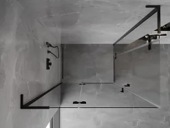 Mexen Mist-H L Duo cabine de douche battante gauche 110 x 90 cm, transparent, noir - 8A5L-110L-090P-70-00* Cabine De Douche