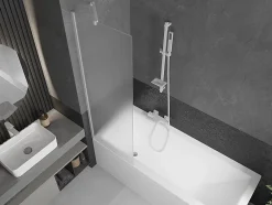 Mexen Next paravent de baignoire à 1 volet 60 x 150 cm, givré, blanc - 895-060-000-00-30-20* Paroi De Douche