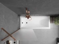 Mexen Next paroi de baignoire 1 vantail 70 x 150 cm, dépoli, or rose - 895-070-000-00-30-60