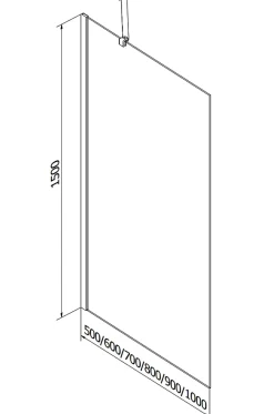 Mexen Next paroi de douche à 1 volet 50 x 150 cm, cadre noir, or rose - 895-050-000-00-70-60
