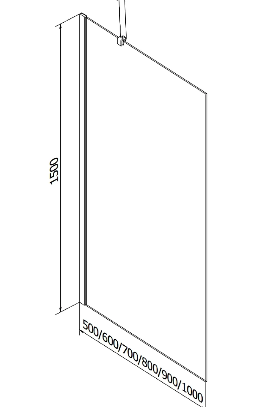 Mexen Next paroi de douche à 1 volet 50 x 150 cm, cadre noir, or rose - 895-050-000-00-70-60