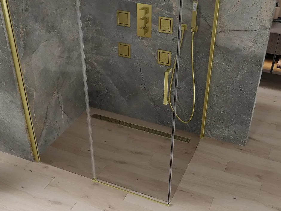 Mexen Omega cabine de douche coulissante 110 x 80 cm, transparent, dorée - 825-110-080-50-00* Paroi De Douche