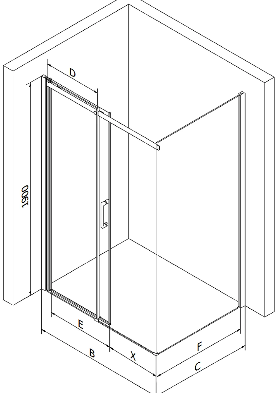 Mexen Omega cabine de douche coulissante 110 x 80 cm, transparent, dorée - 825-110-080-50-00* Paroi De Douche