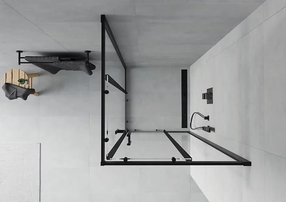 Mexen Rio cabine de douche carrée 70 x 70 cm, transparente, noire - 860-070-070-70-00* Cabine De Douche