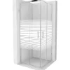 Mexen Rio cabine de douche carrée 80 x 80 cm, bandes blanches, chrome - 860-080-080-01-20