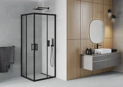 Mexen Rio cabine de douche carrée 80 x 80 cm, transparente, noire - 860-080-080-70-00
