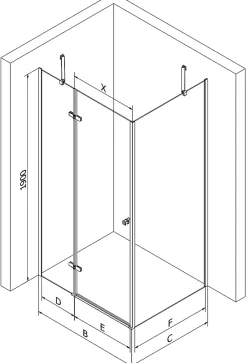 Mexen Roma cabine de douche pivotante 100 x 80 cm, transparent, noire - 854-100-080-70-00