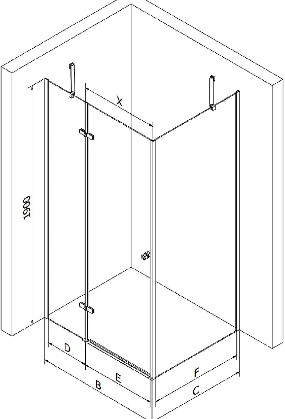 Mexen Roma cabine de douche pivotante 100 x 80 cm, transparent, noire - 854-100-080-70-00