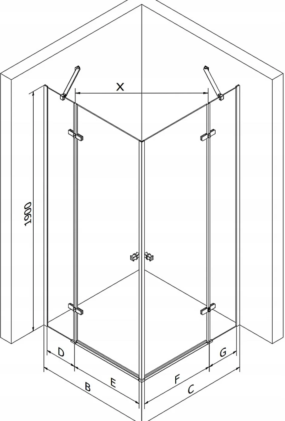 Mexen Roma Duo cabine de douche pivotante 120 x 90 cm, transparent, chrome - 854-120-090-02-00* Paroi De Douche