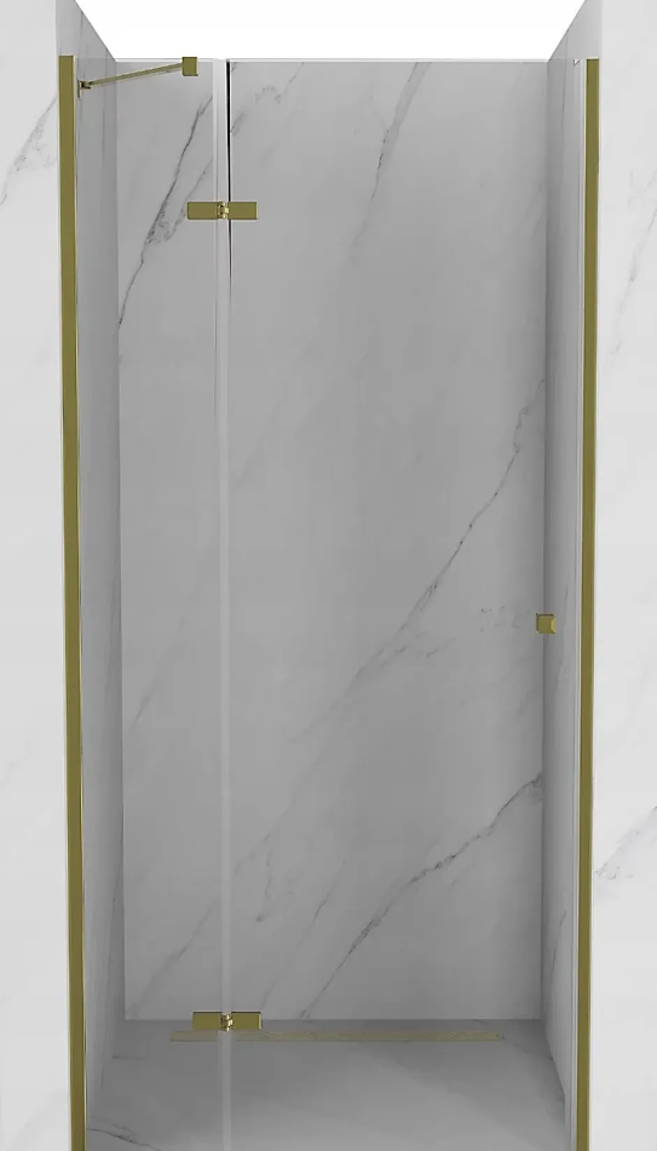 Mexen Roma porte de douche battante 90 cm, transparent, doré - 854-090-000-50-00