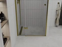Mexen Roma porte de douche battante 90 cm, transparent, doré - 854-090-000-50-00