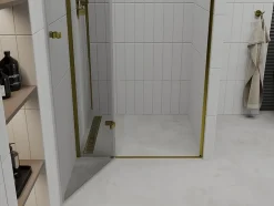 Mexen Roma porte de douche battante 90 cm, transparent, doré - 854-090-000-50-00