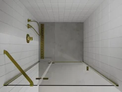 Mexen Roma porte de douche battante 90 cm, transparent, doré - 854-090-000-50-00