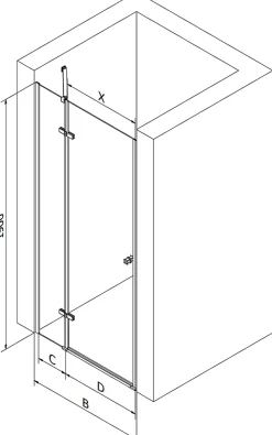 Mexen Roma porte de douche battante 90 cm, transparent, doré - 854-090-000-50-00