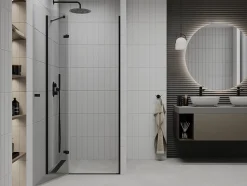 Mexen Roma porte de douche pivotante 110 cm, transparentes, noires - 854-110-000-70-00