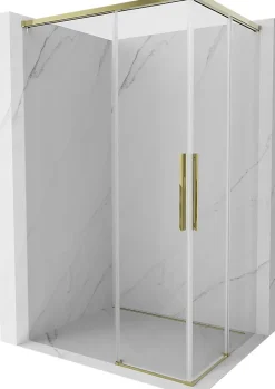 Mexen Rox Duo cabine de douche coulissante 120 x 80 cm, transparent, or - 8C2D-120-080-50-00