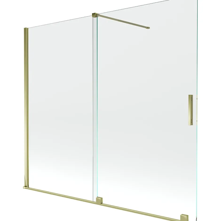 Mexen Velar pare-douche 2 plis coulissant 180 x 150 cm, transparent, doré - 896-180-000-01-50* Paroi De Douche