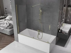 Mexen Velar pare-douche 2 plis coulissant 180 x 150 cm, transparent, doré - 896-180-000-01-50* Paroi De Douche