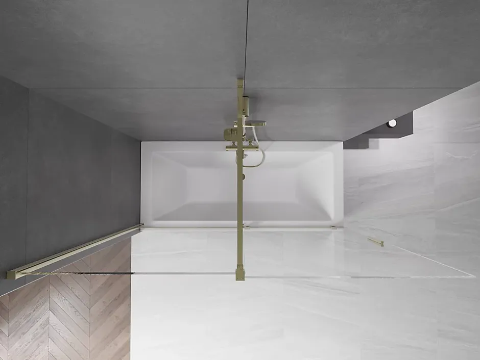 Mexen Velar pare-douche 2 plis coulissant 180 x 150 cm, transparent, doré - 896-180-000-01-50* Paroi De Douche