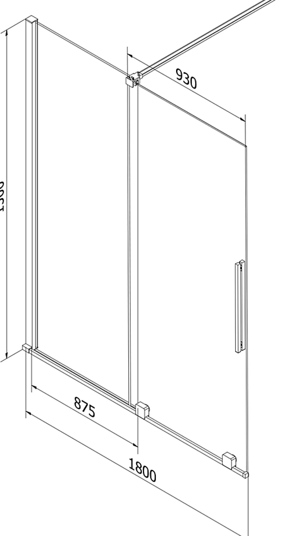 Mexen Velar pare-douche 2 plis coulissant 180 x 150 cm, transparent, doré - 896-180-000-01-50* Paroi De Douche