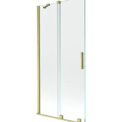 Mexen Velar paroi de baignoire 2 volets coulissants 95 x 150 cm, transparent, doré brossé - 896-095-000-01-55