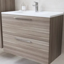 Vitra Mia ensemble meuble 79x61x39,5 cm avec miroir, lavabo et éclairage LED, Cordoba (MIASET80C)* Lave-Mains