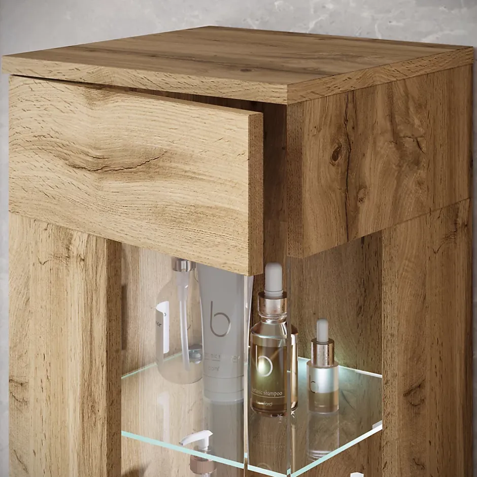 MINIO go for it , ensemble de meubles de salle de bain NIKITA chêne wotan, 4 pièces