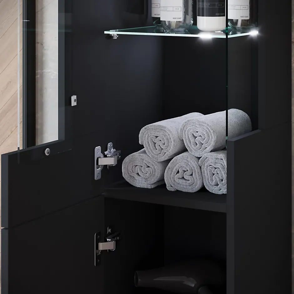 MINIO go for it , ensemble de meubles de salle de bain NIKITA noir, 4 pièces* Ensemble Meuble De Salle De Bains