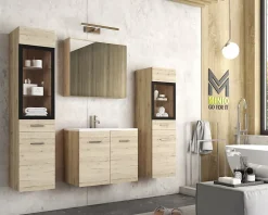 MINIO go for it , Meuble de salle de bain couleur chêne San Remo - MARIT II* Ensemble Meuble De Salle De Bains