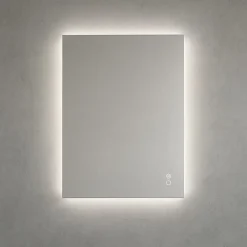 Et Design Miroir à bord poli 120x60 cm avec rétroéclairage périmétrique, interrupteur tactile et système antibuée