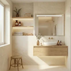 Et Design Miroir à bord poli 120x70H cm avec sablage frontal rétroéclairé led* Miroir Lumineux