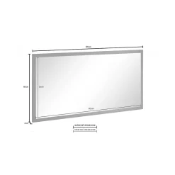 Dmora Miroir Adelchi, Miroir de salle de bain, 100% Made in Italy, 120x2h60 cm, Blanc brillant