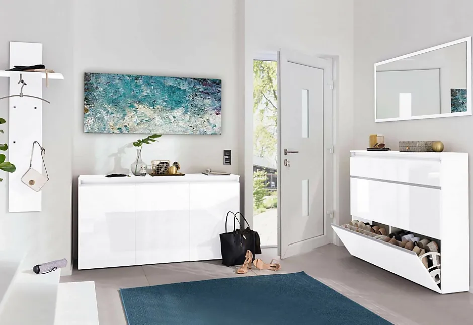 Dmora Miroir Adelchi, Miroir de salle de bain, 100% Made in Italy, 120x2h60 cm, Blanc brillant