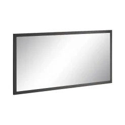 Dmora Miroir Adelchi, Miroir de salle de bain, 100% Made in Italy, 120x2h60 cm, Anthracite Brillant