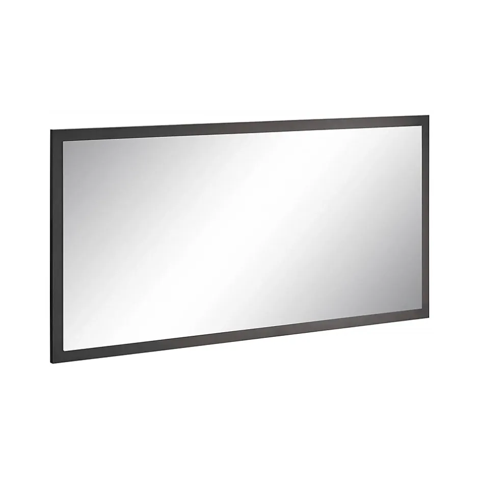 Dmora Miroir Adelchi, Miroir de salle de bain, 100% Made in Italy, 120x2h60 cm, Anthracite Brillant