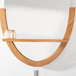 Wanda Collection Miroir Anita de salle de bain ovale en teck massif* Miroir Simple