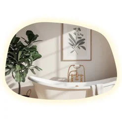Tulup Miroir asymétrique led 49 x 34 cm design lumière neutre