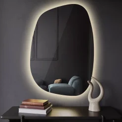 Tulup Miroir asymétrique led 49 x 34 cm design lumière chaude* Miroir Lumineux