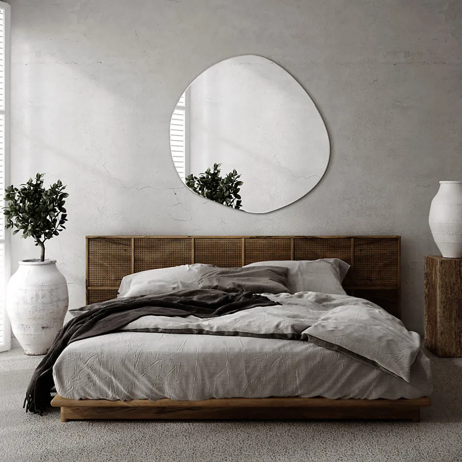 Tulup Miroir asymétrique suspendu 58 x 58 mural 1 pièce* Miroir Simple