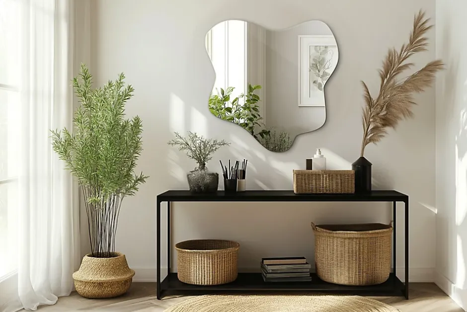 Tulup Miroir asymétrique 77 x 77 cm sans cadre pour une touche moderne et élégante* Miroir Simple