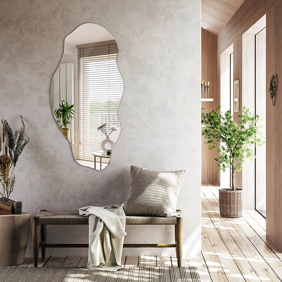 Tulup Miroir asymétrique 50 x 100 moderne 1 pièce