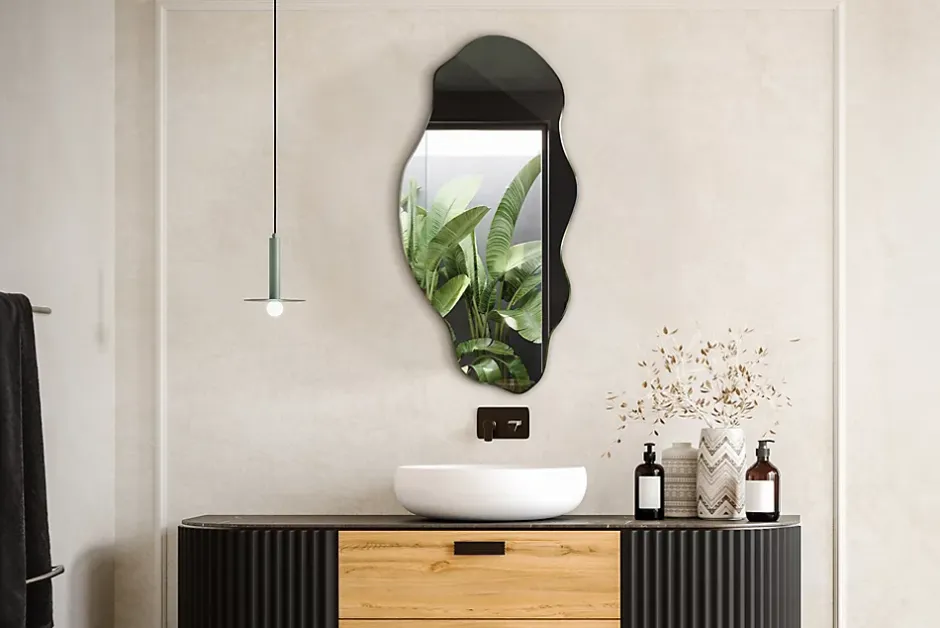 Tulup Miroir asymétrique 50 x 100 moderne 1 pièce