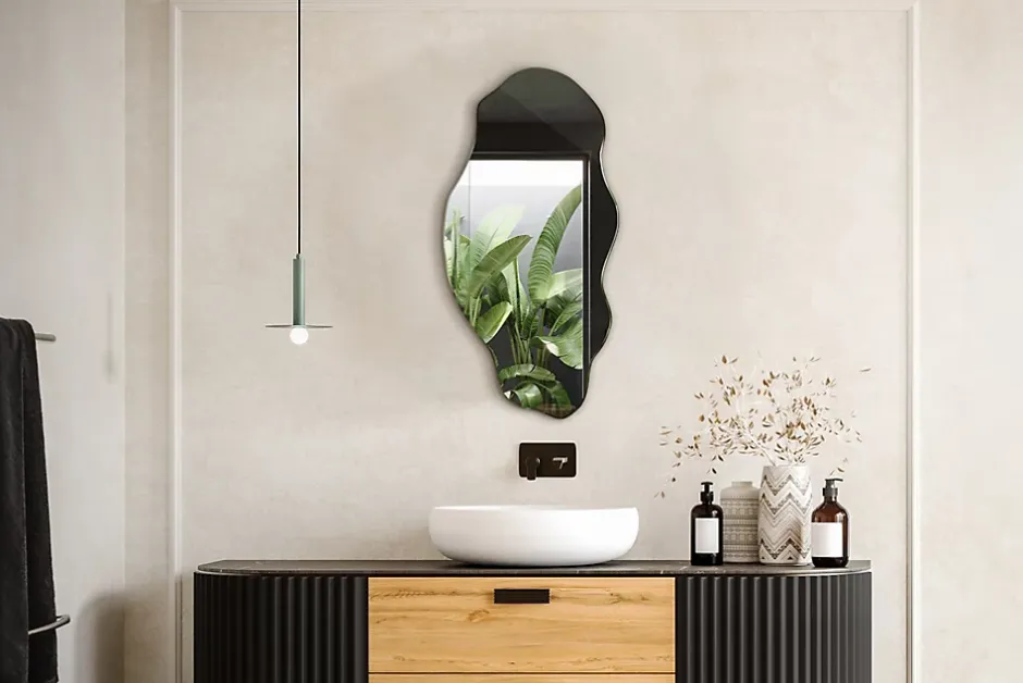 Tulup Miroir asymétrique 45 x 90 pour salle de bain 1 pièce* Miroir Simple