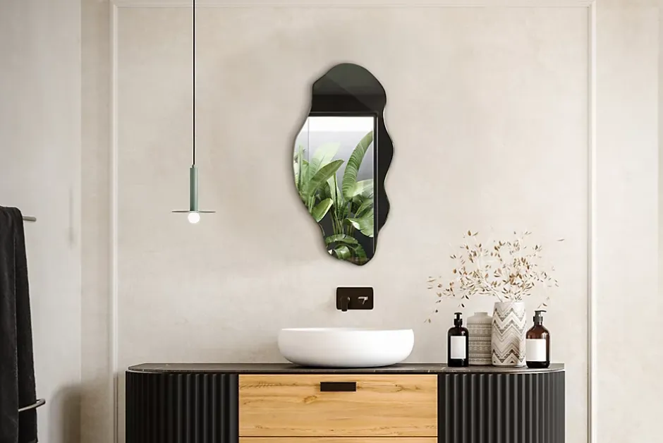 Tulup Miroir asymétrique 40 x 80 pour maquillage 1 pièce* Miroir Grossissant