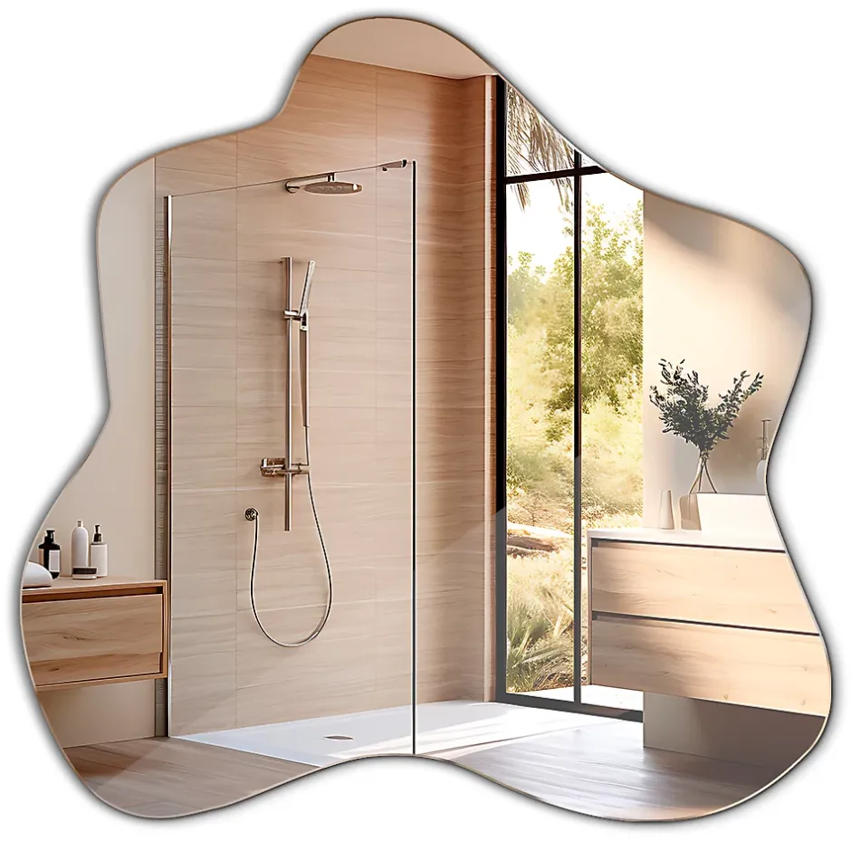 Tulup Miroir asymétrique 58 x 58 cm haut de gamme, parfait pour salon et dressing