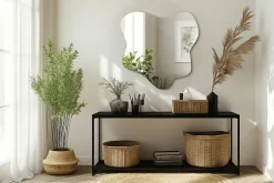Tulup Miroir asymétrique 58 x 58 cm haut de gamme, parfait pour salon et dressing