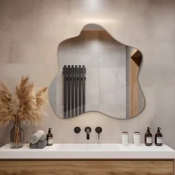 Tulup Miroir asymétrique 58 x 58 cm haut de gamme, parfait pour salon et dressing