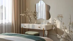 Tulup Miroir asymétrique 58 x 58 cm haut de gamme, parfait pour salon et dressing